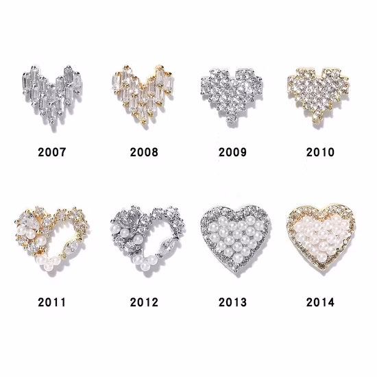2021 New Nail Art Love Diamond Jewelry Net Red Hot giapponese Super Flash accessori con diamanti decorativi per unghie con zirconi a forma di cuore