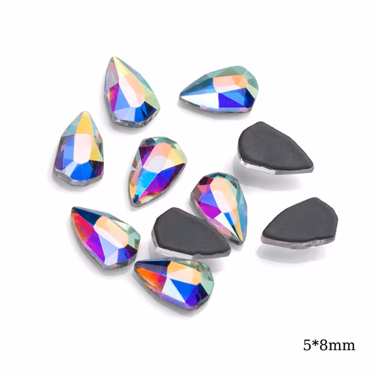 Strass termoadesivi per nail art dalla forma speciale rettangolare fantasia realizzati con strass di cristallo di vetro