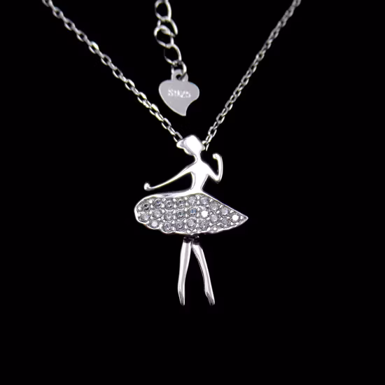 Collana da donna con cuore invertito per anniversario d'argento in stile europeo