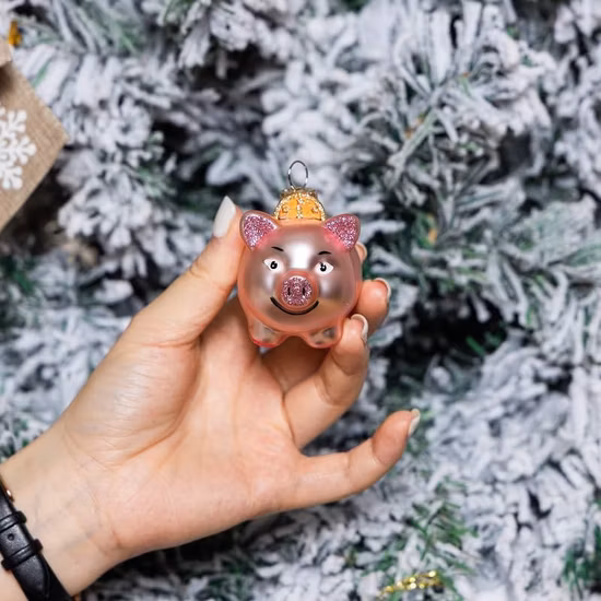 Statuetta di uccello fatta a mano in vetro soffiato a bocca per ornamenti natalizi in vetro