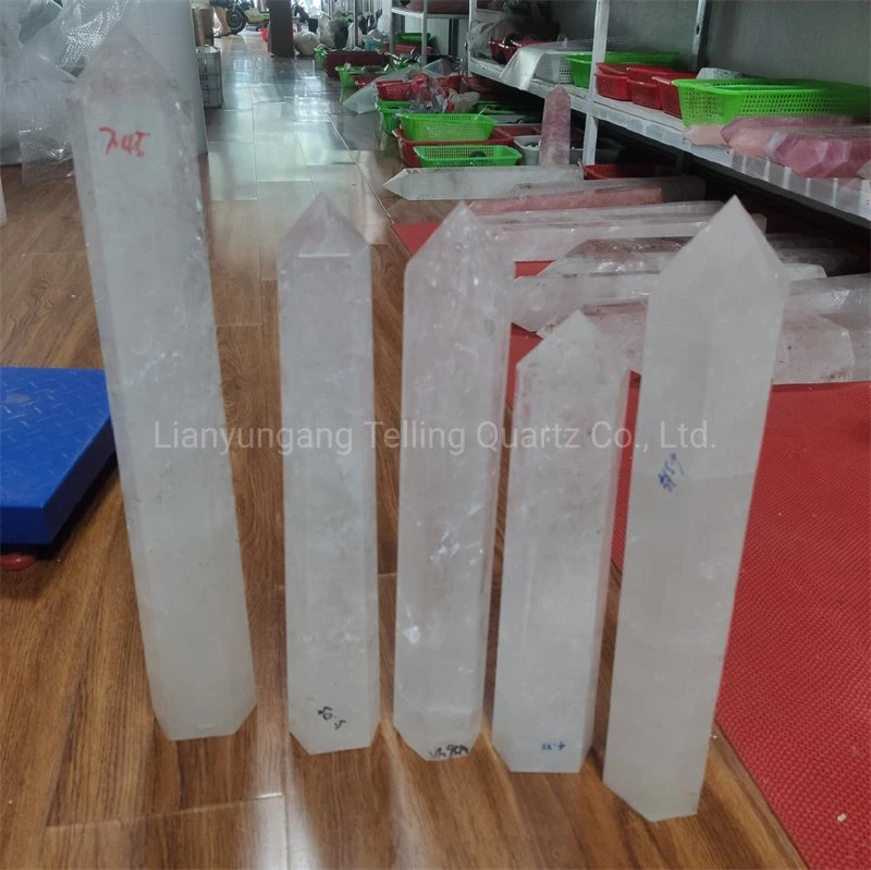 Natural White Quartz Crystal Wand Healing Crystal Tower