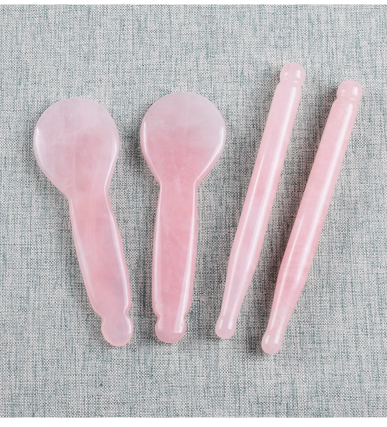 Wholesale Crystal Face Rose Quartz Stone Jade Roller Gua Sha Roller Massage