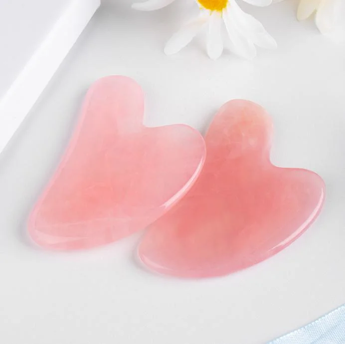 Wholesale Crystal Face Rose Quartz Stone Jade Roller Gua Sha Roller Massage