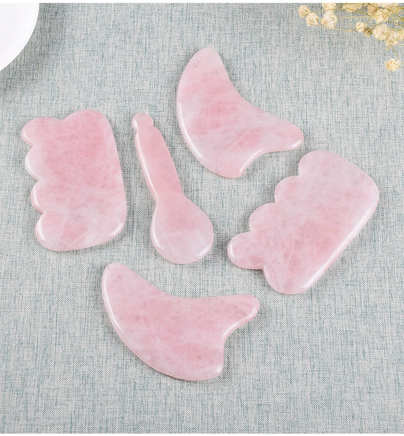 Wholesale Crystal Face Rose Quartz Stone Jade Roller Gua Sha Roller Massage