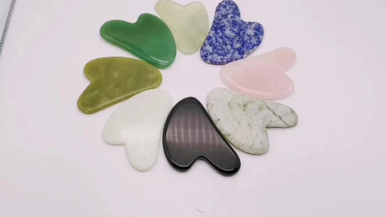 Gua Sha Guasha Board a forma di cuore Blue Dot Jade Stone Scratch Massager Gua Sha Board