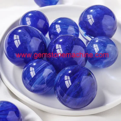 Sfera di cristallo di quarzo fuso blu sintetico di alta qualità per la decorazione